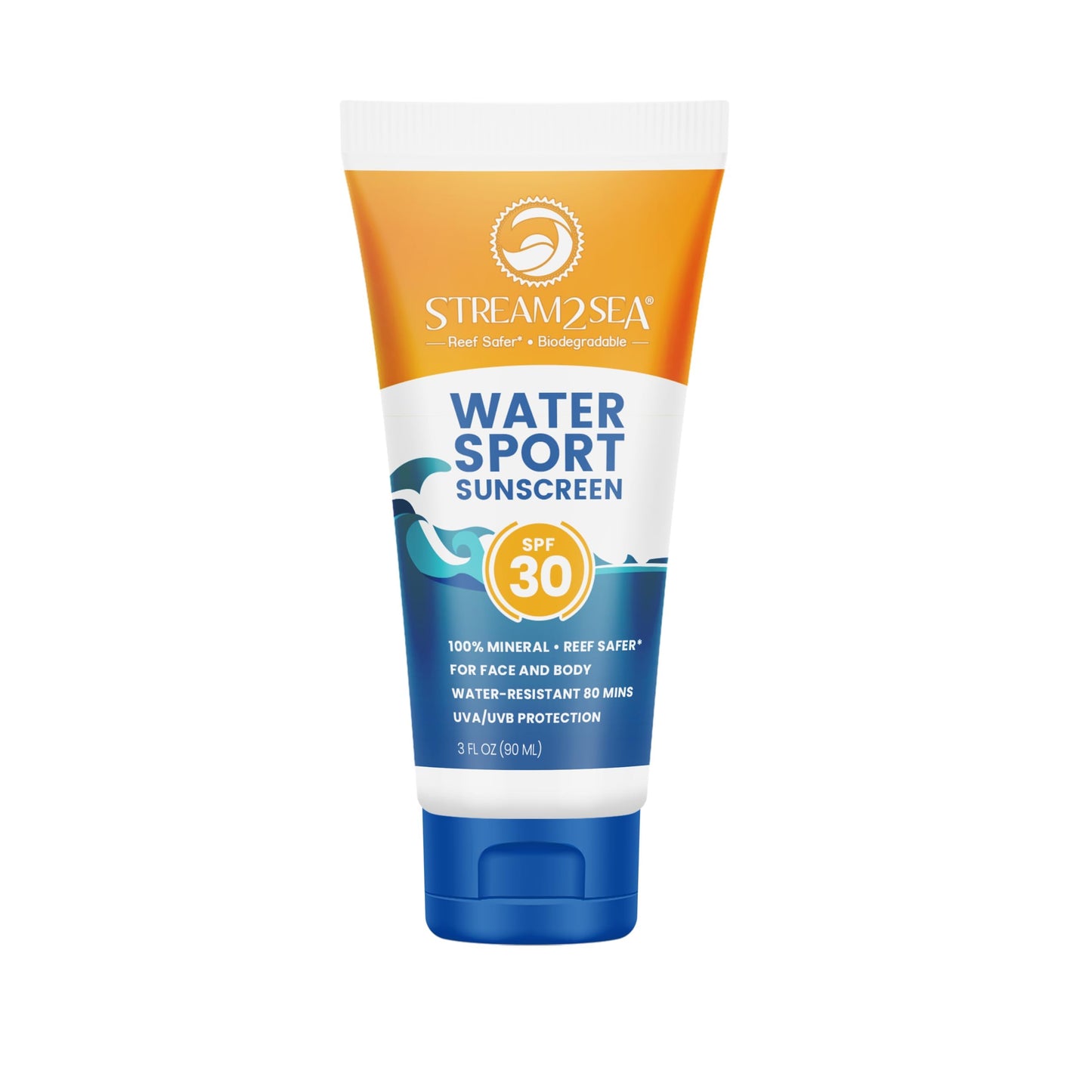 STREAM 2 SEA SPF 30 Mineral Sunscreen Biodegradable and Reef Safe Sunscreen, 3 Fl oz Non-Greasy and Moisturizing Mineral Sunscreen For Face Protection and Body Against UVA and UVB