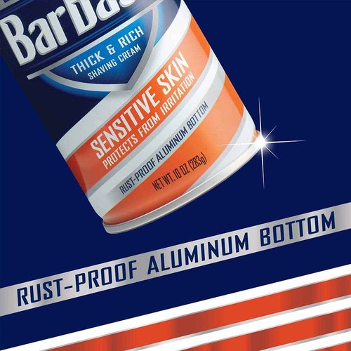 Barbasol Sensitive Skin Thick and Rich Shaving Cream for Men, 10 oz., Pack of 6