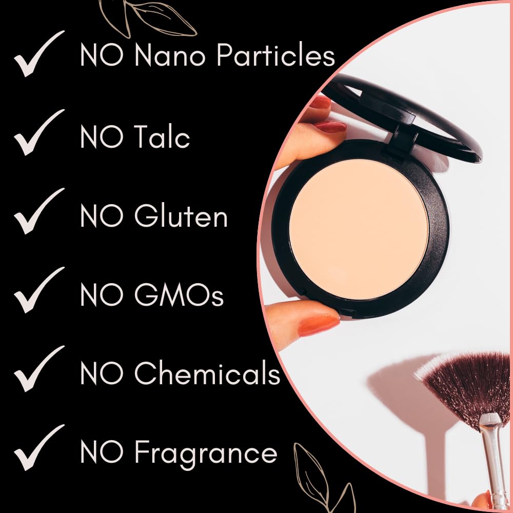 BaeBlu Organic Setting Powder, Extend Makeup Wear Time, Minimize Oil and Pores, Invisible Medium