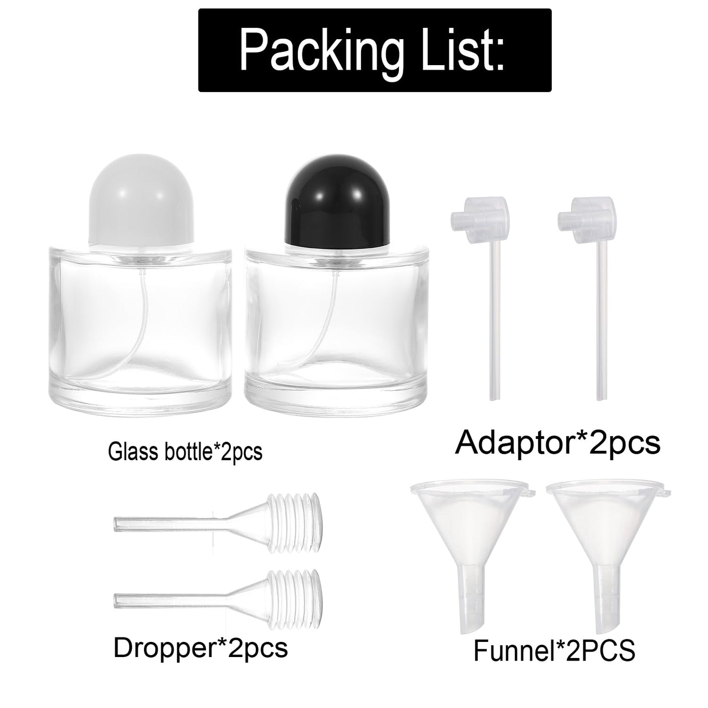 YWG Stone Clear Glass Perfume Atomizer 30ml/1.01oz Round Empty Perfume Spray Bottle,Portable Fragrance Fine Mist Spray Bottle Perfume Dispenser for Travel 2Pack