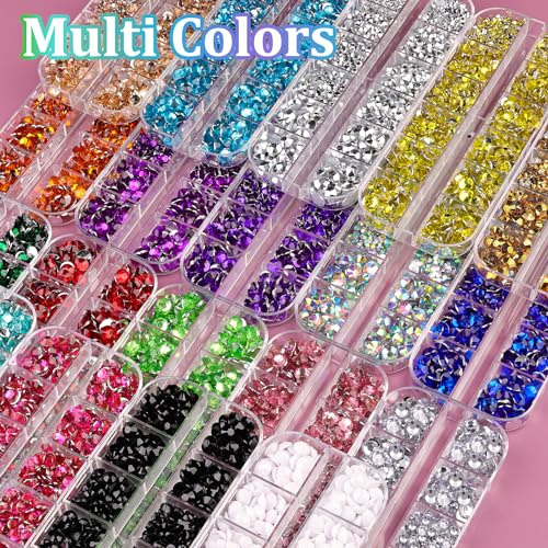 Resin Rhinestones for Crafting, 1 Box Royal Blue Flatback Crystals for Bedazzling Crafts DIY Nail Art Deco, Non Hotfix Bulk Gems Charms for Tumbler Shoes Clothing Fabric Face Makeup Manicure