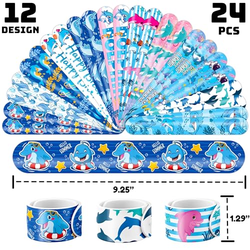 Dolphin Party Favors Bundle - 48 Tattoos & 24 Slap Bracelets