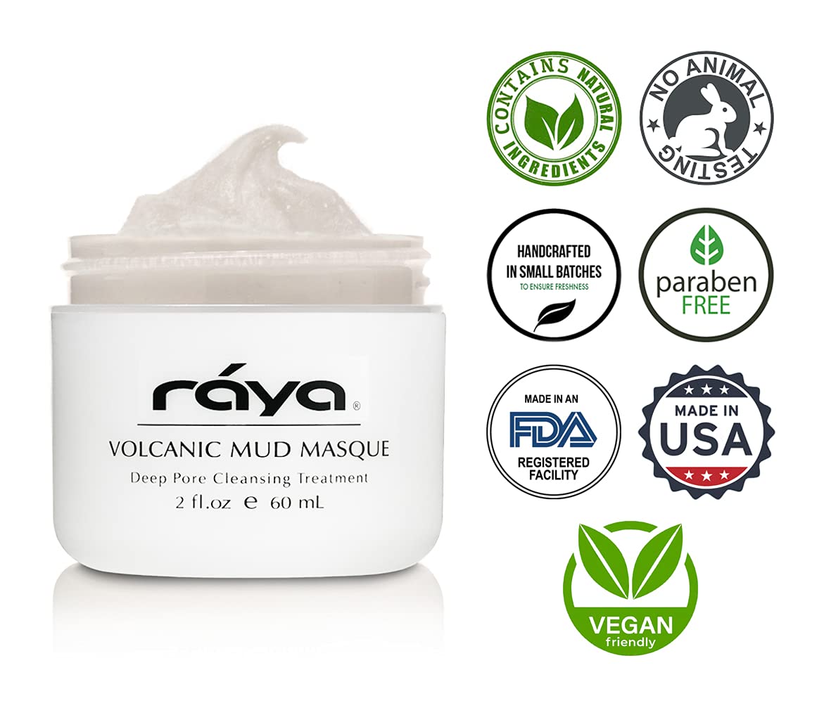 Raya Volcanic Mud Masque (605) | Deep Pore Facial Treatment Mask for Dull Skin | Helps Decongest and Clear Pores