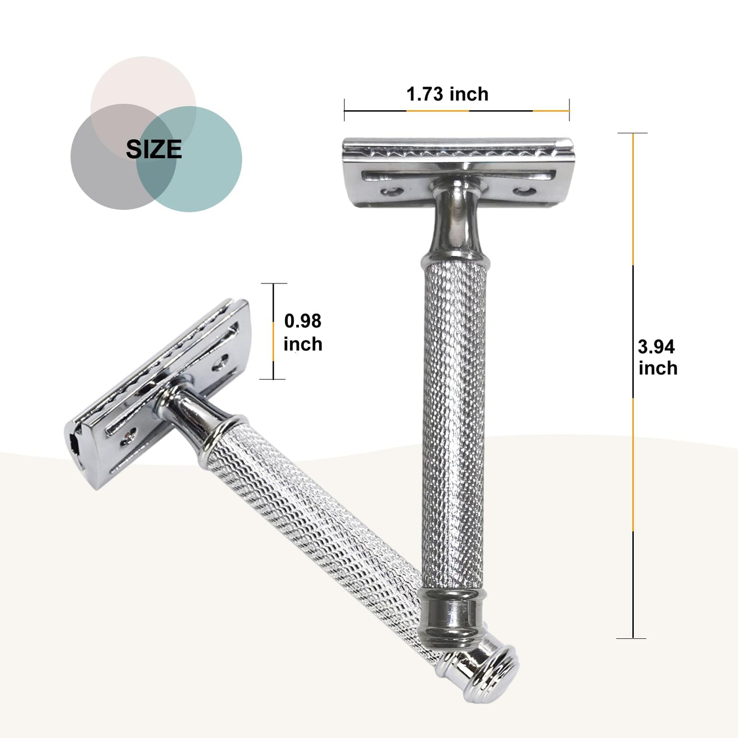 Hysotok Double Edge Safety Razor Set with 20 Blades, Mens Safety Razor with 1 Safety Razor Stand, Heavy Duty Safety Razor Kit for Men Everyday Use and Smooth Close Shave (Silvery)