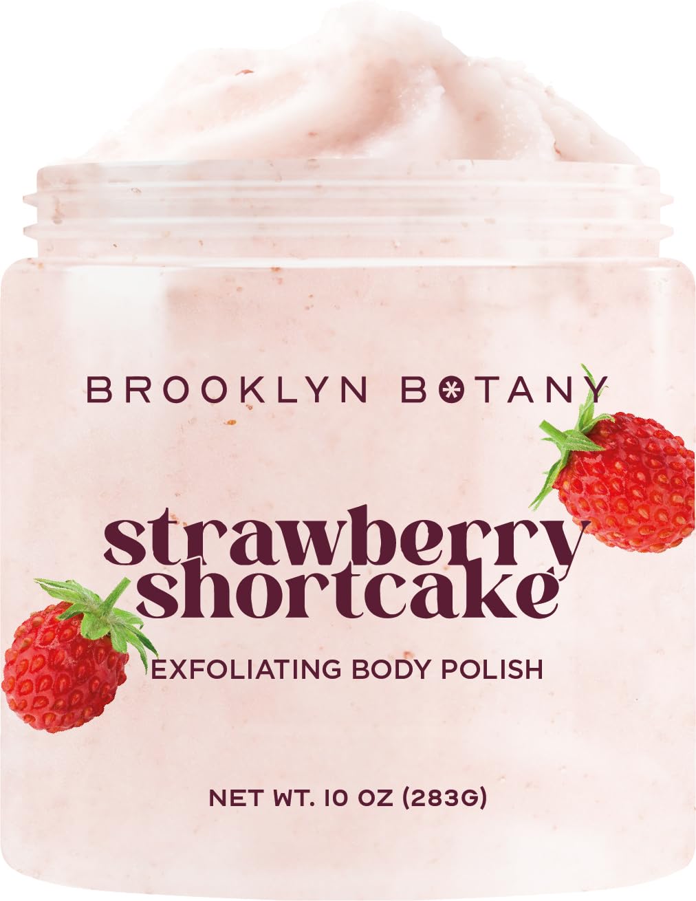 Brooklyn Botany Strawberry Shortcake Body Polish for Skin Care – Moisturizing and Gently Exfoliating Body Moisturizer Lotion for Smoother, Softer Skin – 10 oz