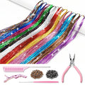 Hair Tinsel Kit 12 Colors 2400 Strands with Tools