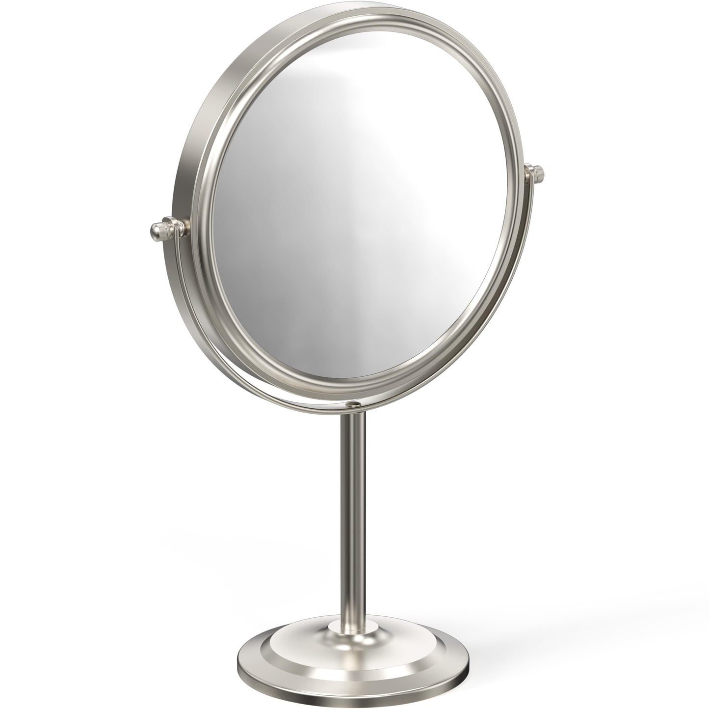 Deco Brothers Makeup Mirrors with Stand, 8 Inch Double Sided with 7X Magnification, Nickel