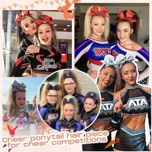 SEIKEA Cheer Ponytail Hair Piece, 16" Straight Cheerleader Hairpiece Ponytail Extension for Cheerleader Competition, Dance, Medium Blonde