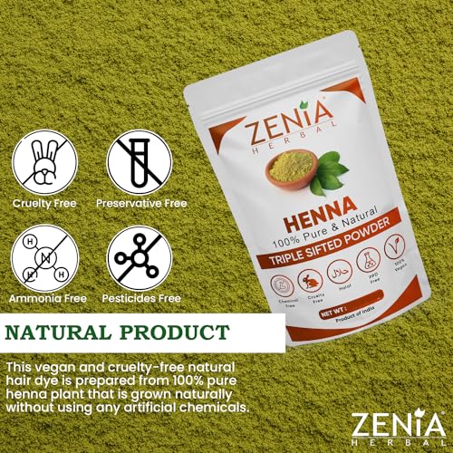Zenia 100% Natural Henna Powder for Hair Color & Deep Conditioning