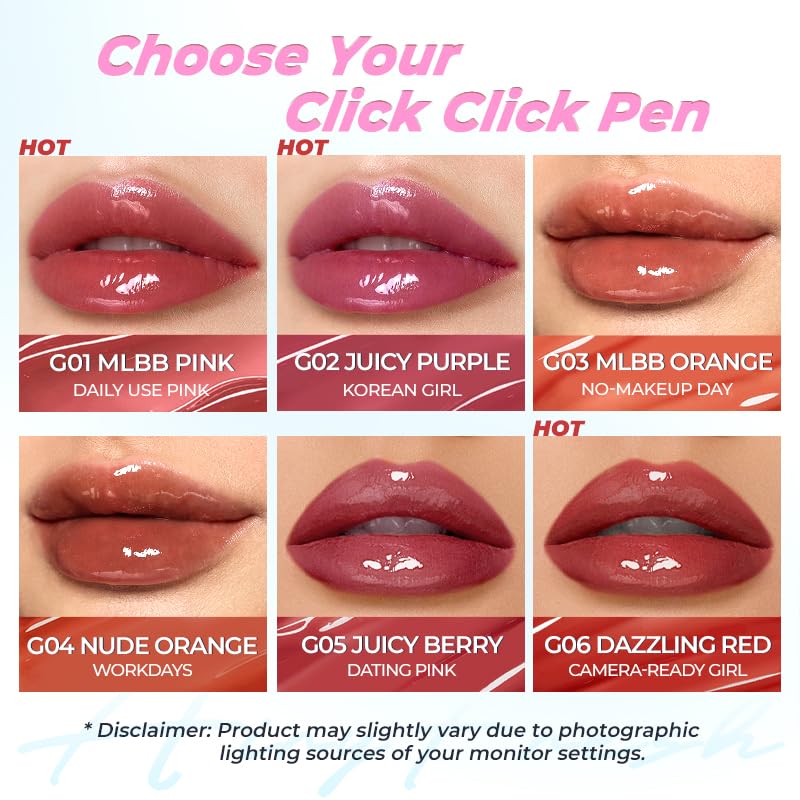SACE LADY Glossy Lip Tint Set, Moisturizing Non-Sticky Solid Lipstick, 3 Colors