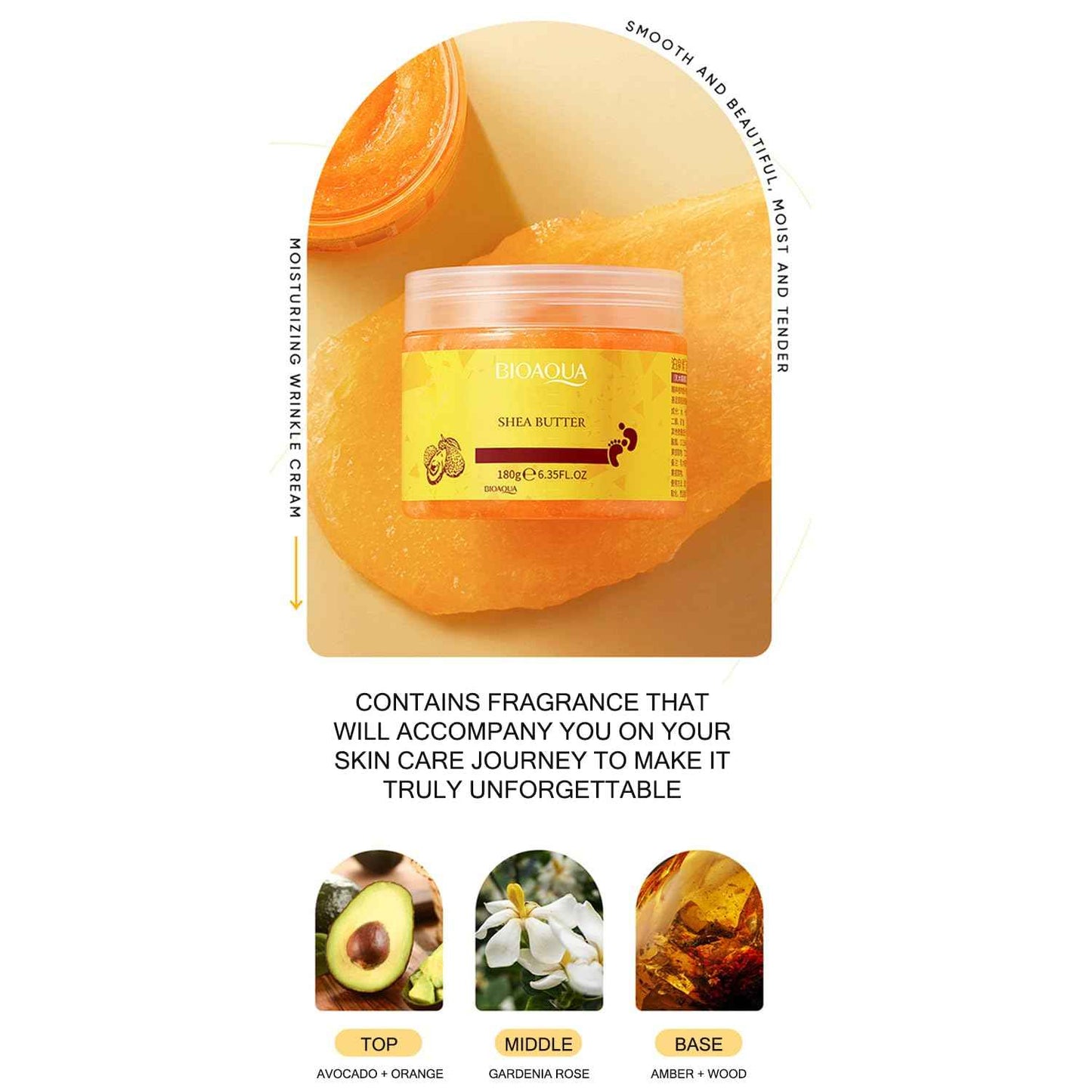 BIOAQUA Foot Care Herbal Massage Scrub-Exfoliating Cream Cleansing Delicate Feet Skin Shea Oil Natural Extracts 180g / 6.35oz (Pack of 2)