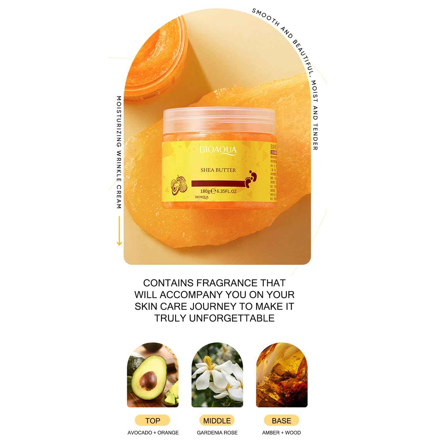 BIOAQUA Foot Care Herbal Massage Scrub-Exfoliating Cream Cleansing Delicate Feet Skin Shea Oil Natural Extracts 180g / 6.35oz (Pack of 2)