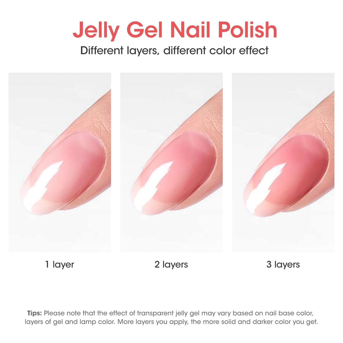 Gellen Jelly Nude Pink Gel Nail Polish Set, 6 Colors Sheer Gel Polish Kit UV LED Soak off Nail Polish, Trendy Home Salon DIY Nail Art Gel Nail Kit Valentine Gift