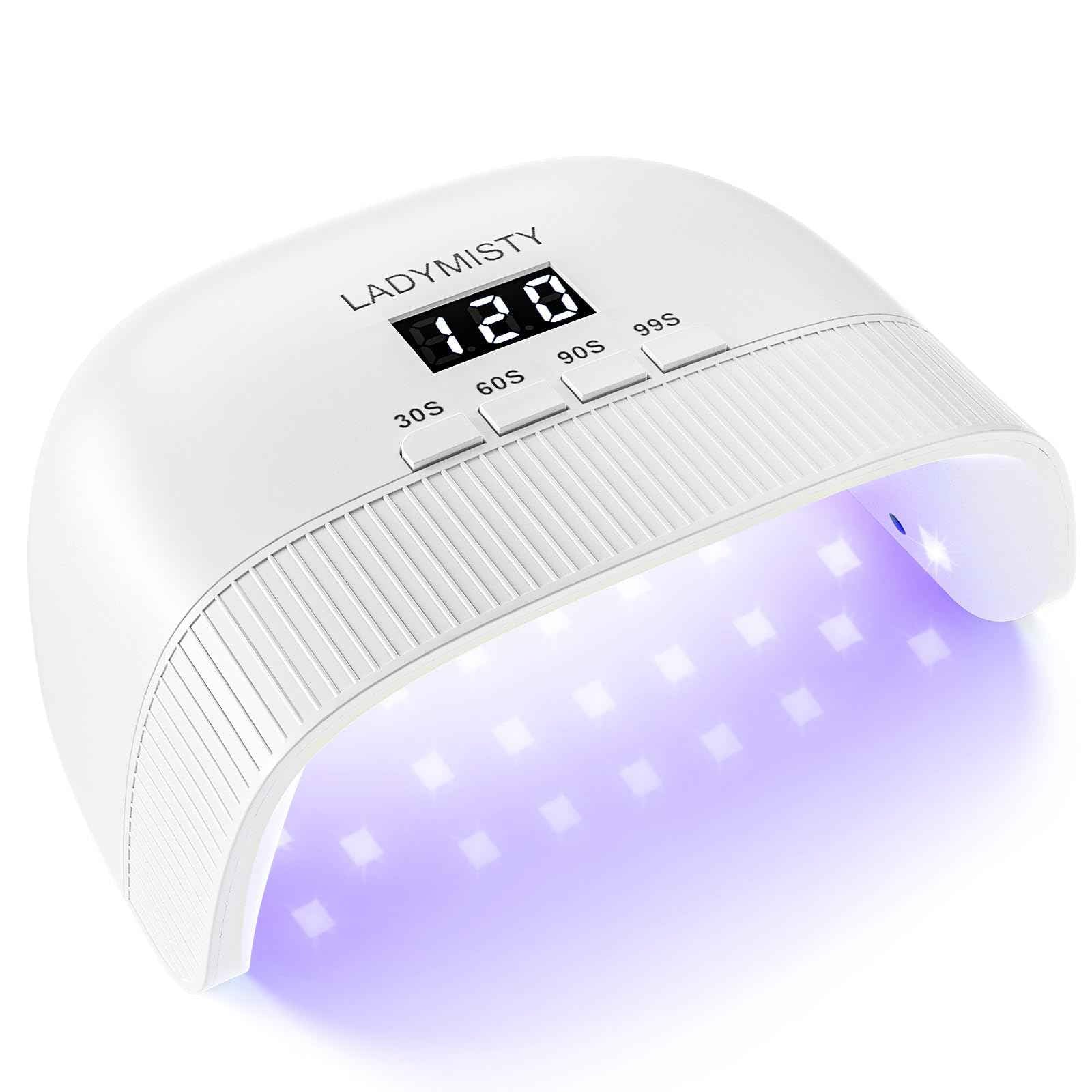 LadyMisty UV Nail Lamp - Fast Drying, UV Light for Gel Nails with 30 Dual Lamp Beads, 4 Timer, LCD Display, Energy Efficient LED Nail Light for Home & Salon