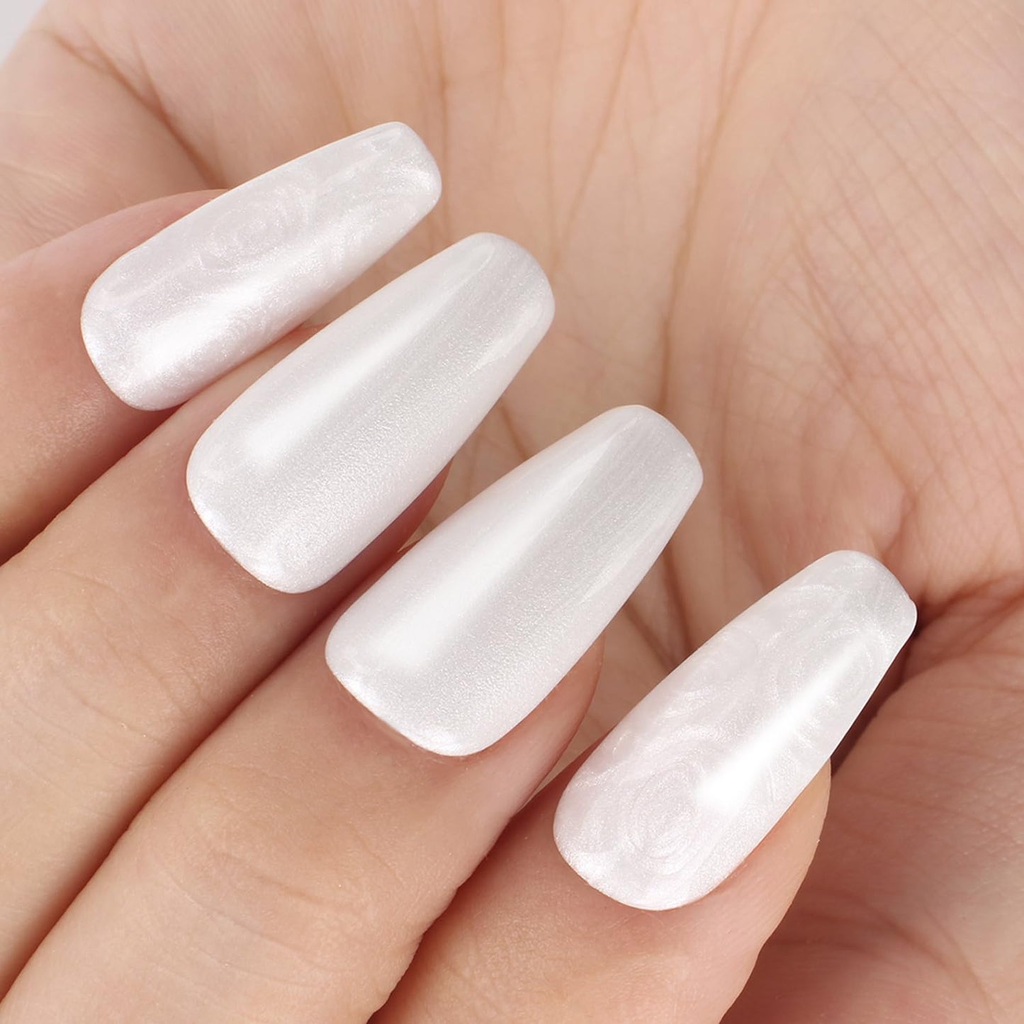 TUTUYU White Pearl Gel Nail Polish - 0.51 fl oz Pearl White Shimmer Gel Polish for Manicure Salon or DIY Nail Art At Home - GP0029