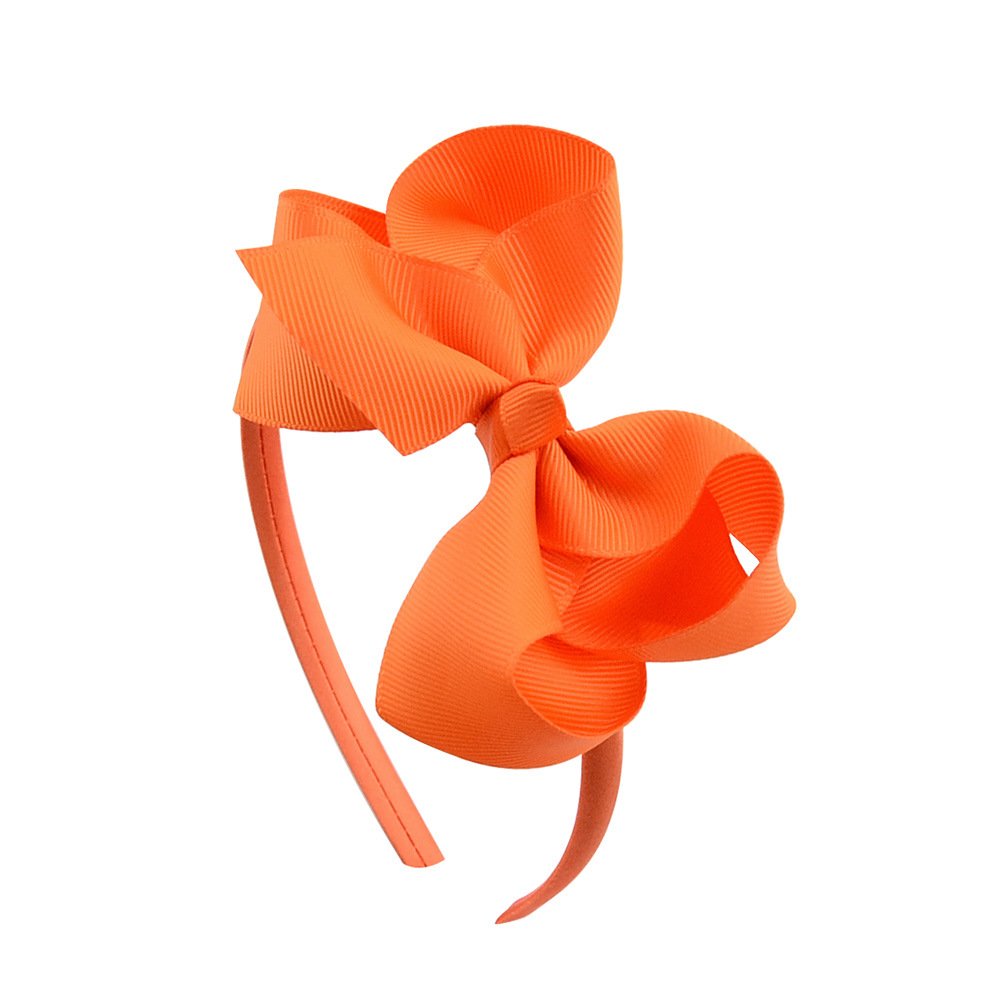 Kewl Fashion Baby Girl's 4 Inch Warping Flower Bow Headband for Daily Life Photography Festivals (Orange)