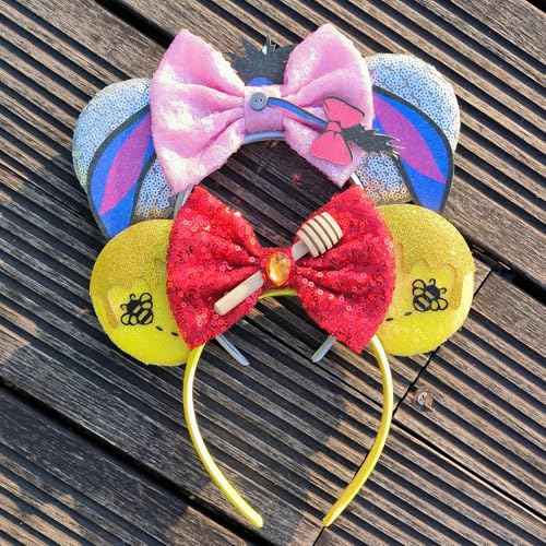 Mouse Ear Headbands for Women Giltter Bow Headband for Girls Birthday Party Decorations