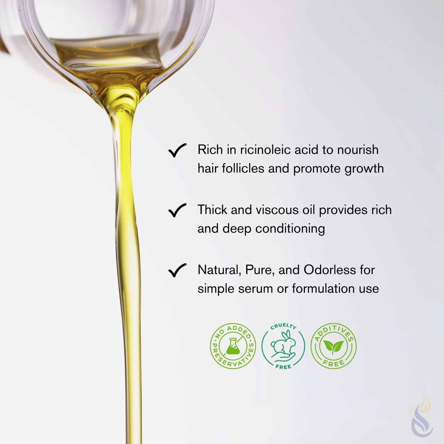 ClearLee Castor Oil - Cosmetic Grade Natural & Pure Oil for Massage, Body, Hair, Skin, Face, Nail, Spa, Aromatherapy Carrier for Essential Oils, Soap Making, Serums & more (64 oz)