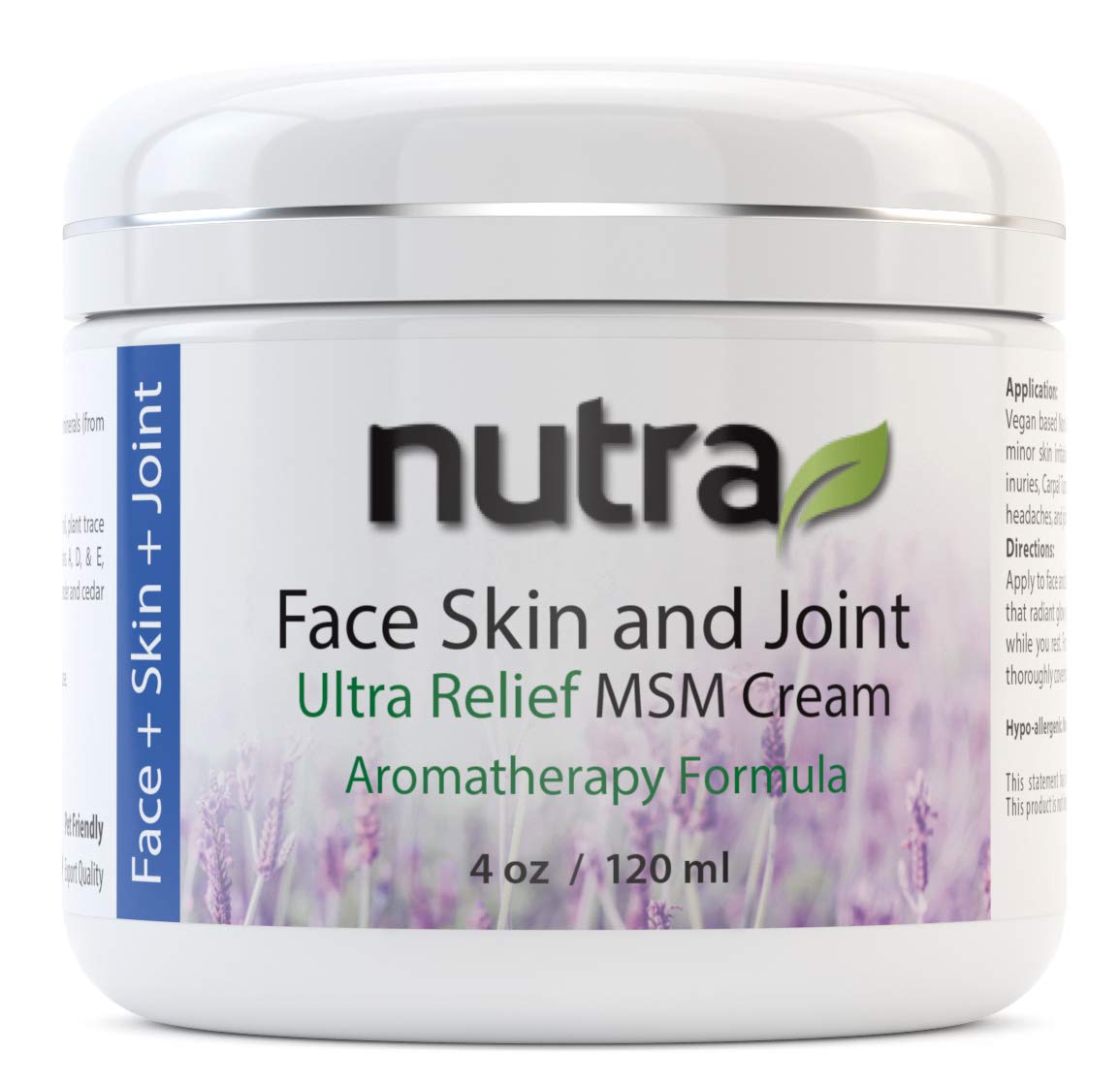 Nutra Health Face, Skin & Joint Ultra Relief Cream 4 oz (120ml) Jar