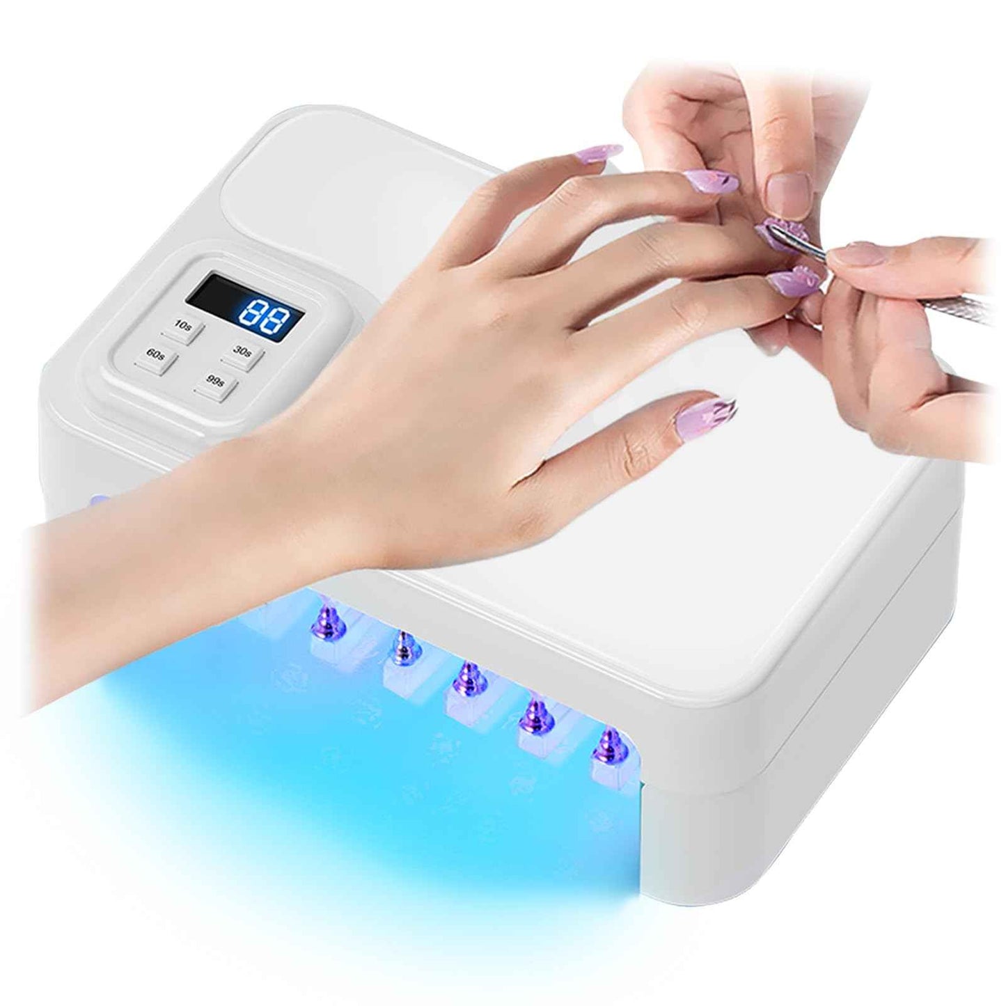 ESUOHYM 180W UV LED Nail Curing Lamp with Auto Sensor & 4 Timer Settings, Professional Gel Nail Dryer Light with Arm Rest, Fast Drying for Gel Polish, Press on Nails, Salon & Home Use