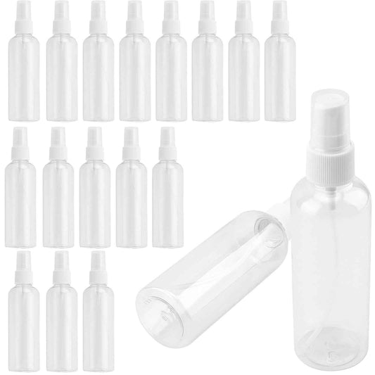 HAKZEON 60 PCS 4oz Plastic Spray Bottles, Refillable Empty Travel Spray Bottle, 120ml Clear Small Mist Spray Bottle for Traveling Make Up Perfume