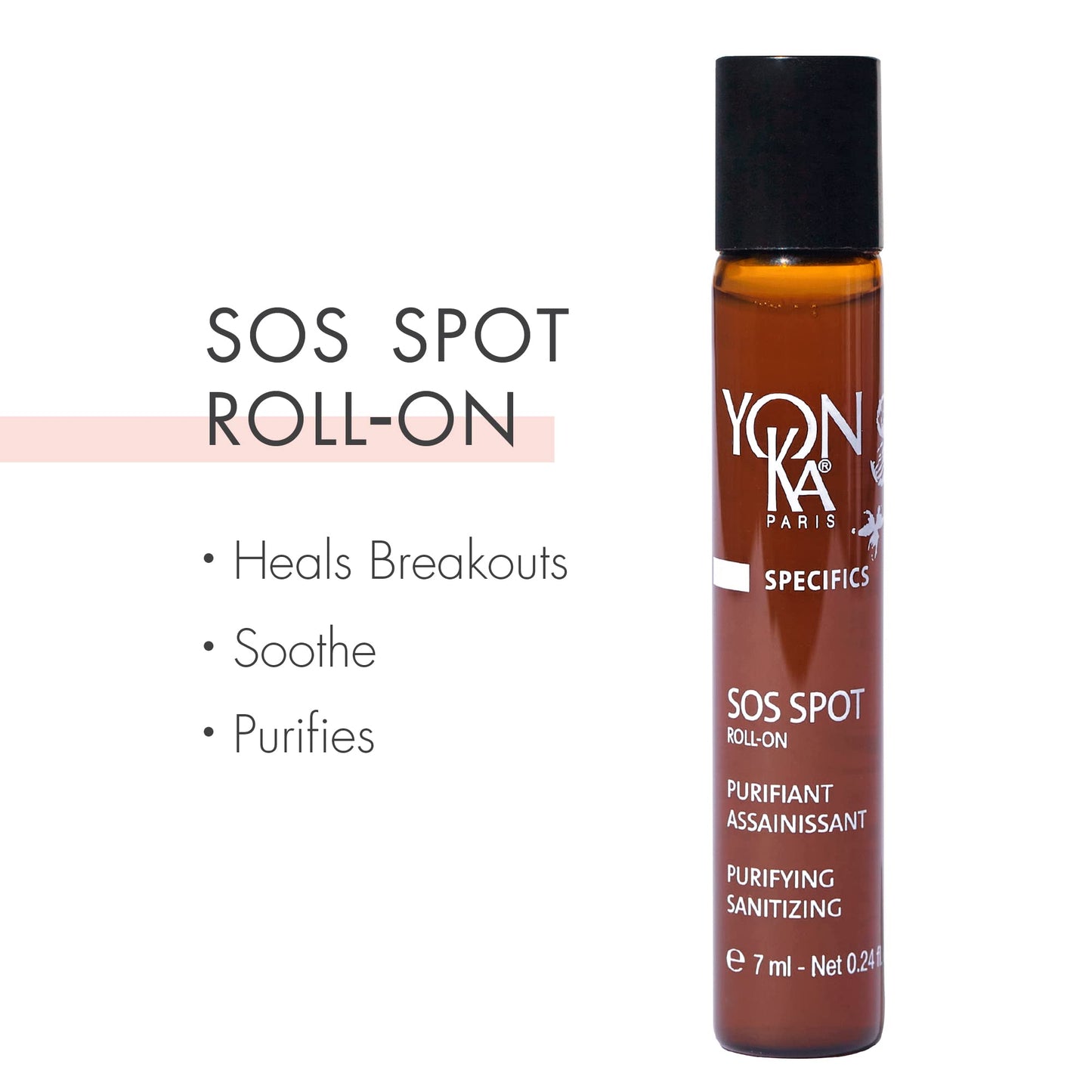 Yon-Ka SOS Spot Acne Treatment, Roll On Natural Lactic Acid to Clear Breakouts (7ml)