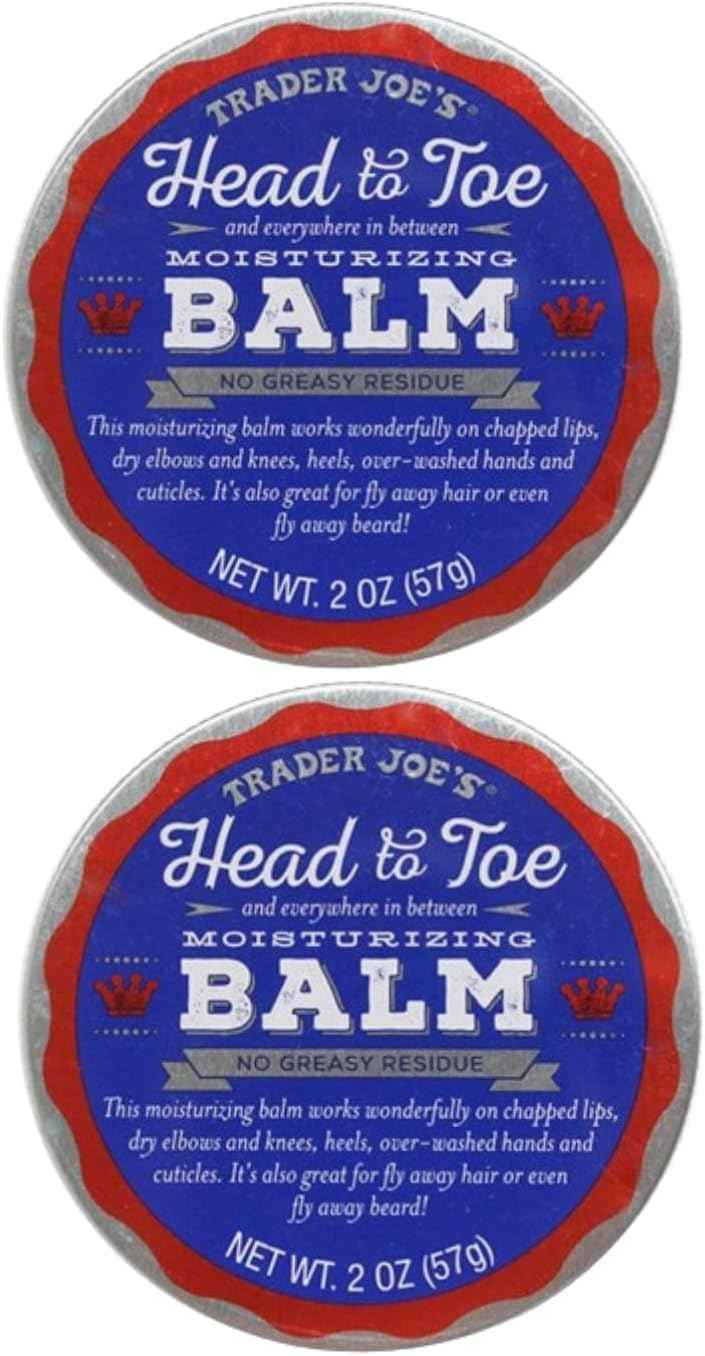 Trader Joe's Head to Toe Moisturizing Balm and Beard Balm 2 Ounce, 3-Pack