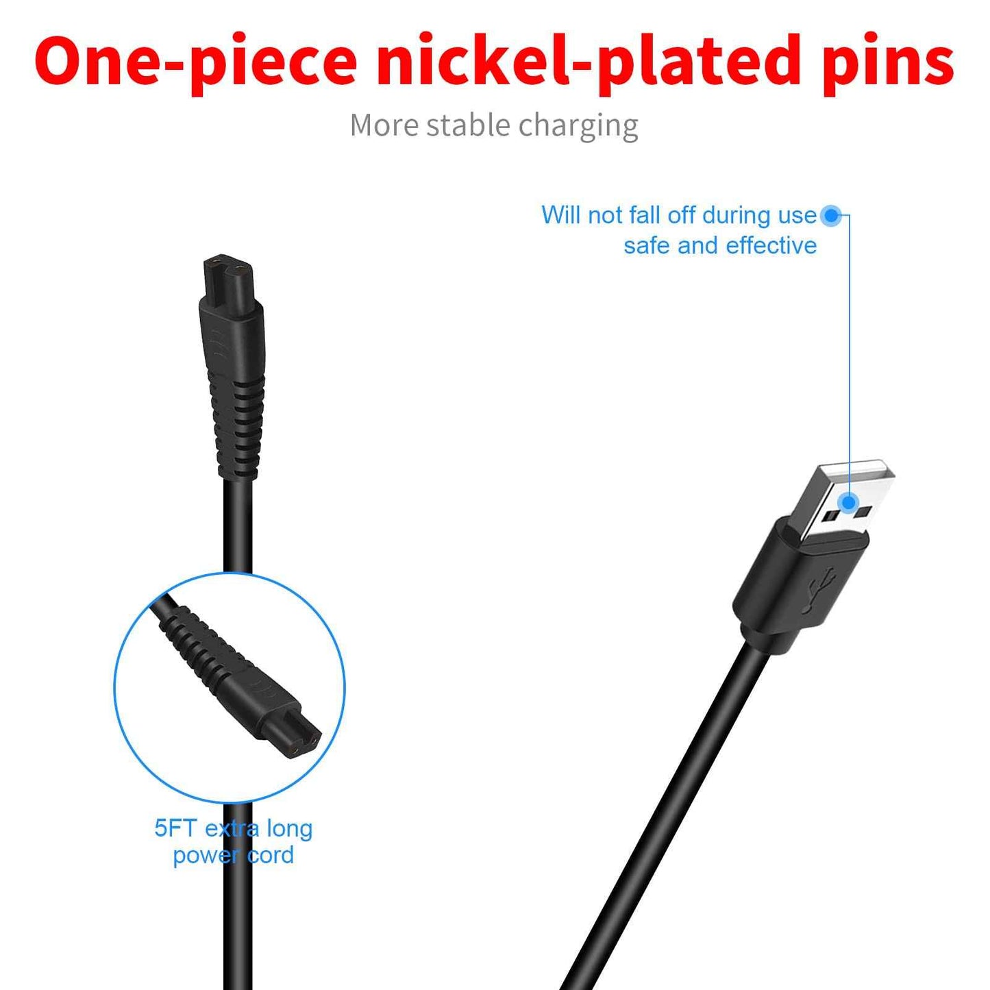 MEROM Charger Cord Compatible with SURKER Mens Hair Grooming Trimmer K7S K7S-Silver K7S-Gold K9S SK-1616 Replacement Hair Clipper Power Cable