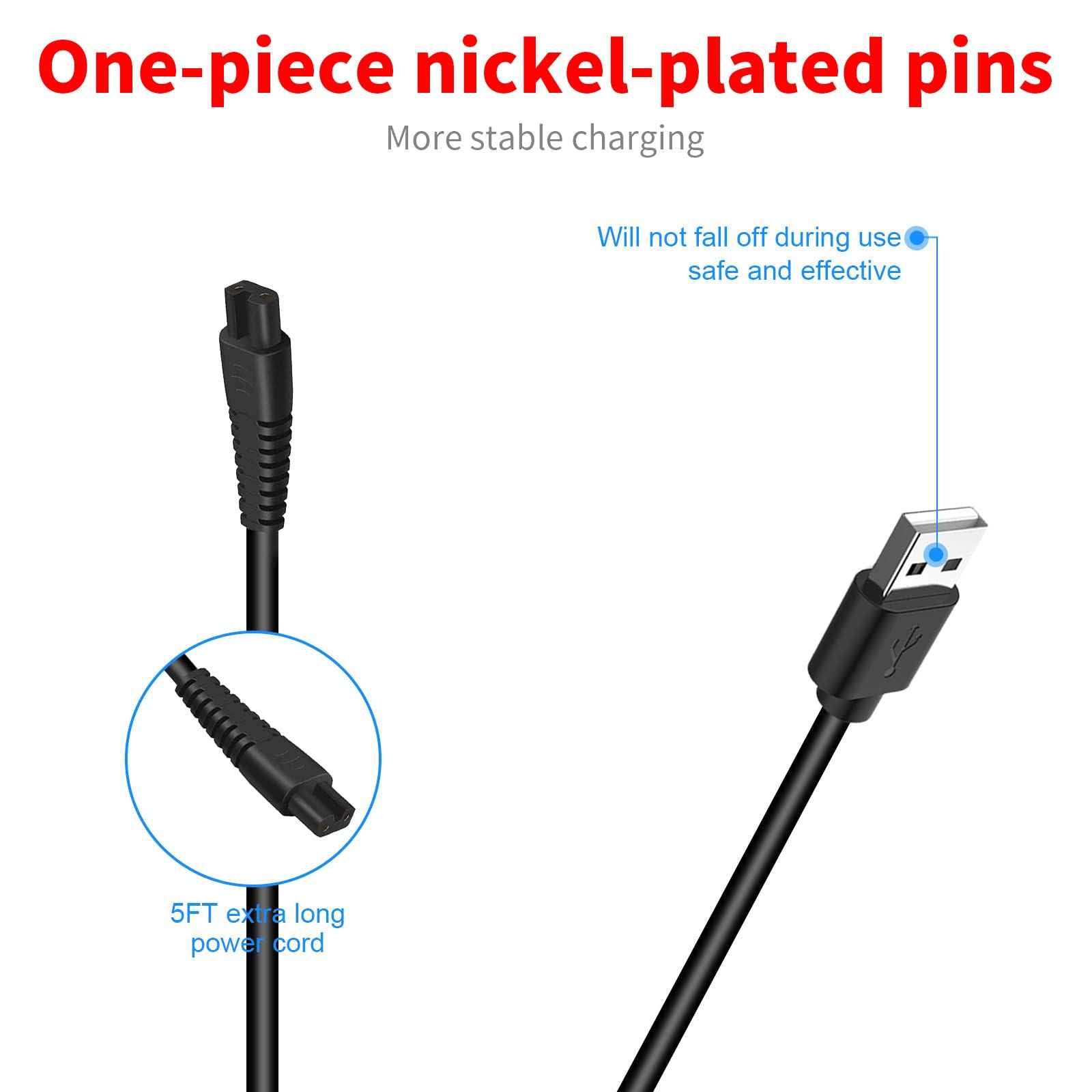 MEROM Charger Cord Compatible with SURKER Mens Hair Grooming Trimmer K7S K7S-Silver K7S-Gold K9S SK-1616 Replacement Hair Clipper Power Cable