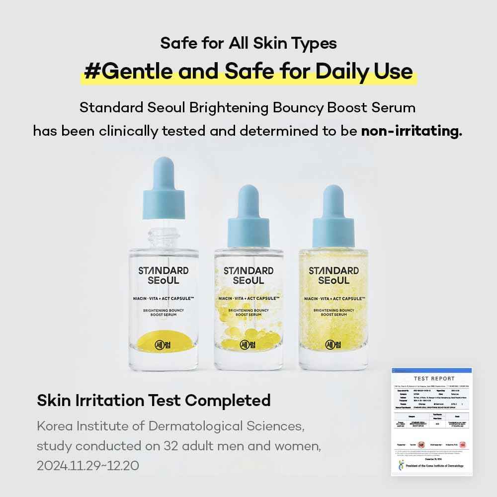 Standard Seoul Vitamin C, Niacinamide Serum for Dark Spots, Uneven Tone & Radiance, Korean Glass Skin, Anti-Wrinkle, Collagen Serum, Vitamin Liposome, Moisturizer, Retinol Face Ampoule 30ml