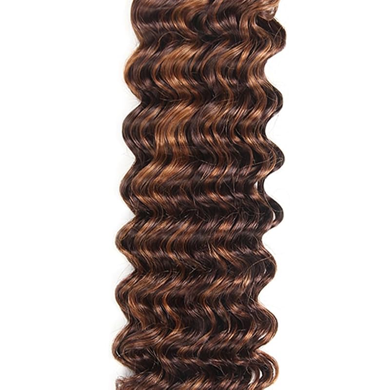 P4/30 Deep Wave Brazilian Hair Bundles - 3 Pack Virgin Human Hair