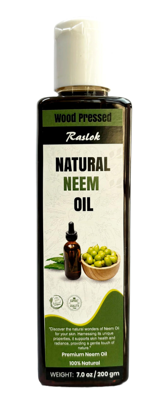 Raslok Pure Natural Neem Oil | Wood Pressed (4, Ounces)