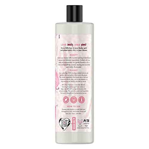 Love Beauty and Planet Plant-Based Body Wash Nourish and Illuminate Skin Rose Water and Niacinamide Made with Plant-Based Cleansers and Skin Care Ingredients, 100% Biodegradable 20 fl oz