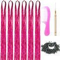 43 Inch Hair Tinsel Kit - 1200 Strands Heat Resistant Glitter Extensions