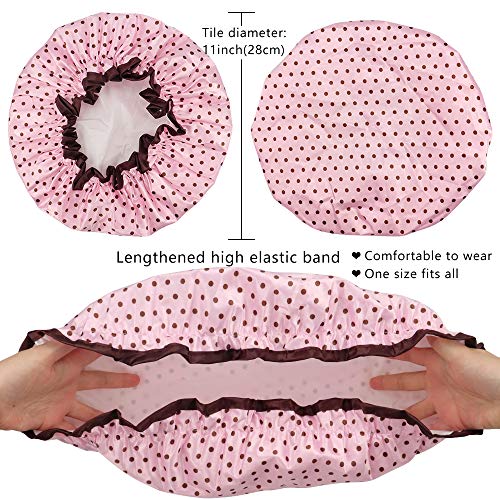 Waterproof Shower Caps for Women (4-Pack)