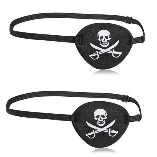 Oarkive 2pcs Eye Patch Mask Skull and Cross Bones with Adjustable Strap