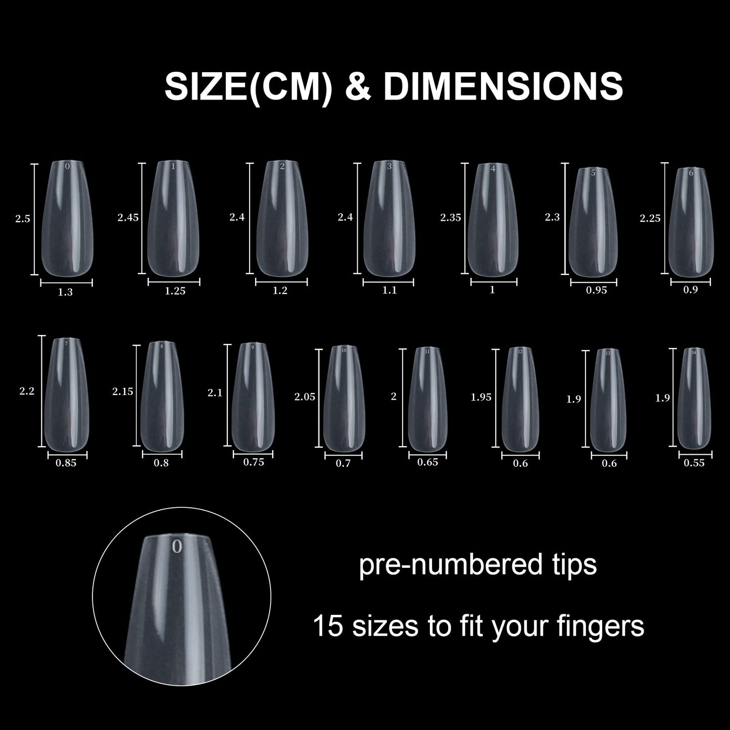 Medium Coffin Nails Full Cover Poly Extension Soft Gel Nail Clear Acrylic Ballerina Nail Tips Salons Home DIY Nail Art 15 Sizes