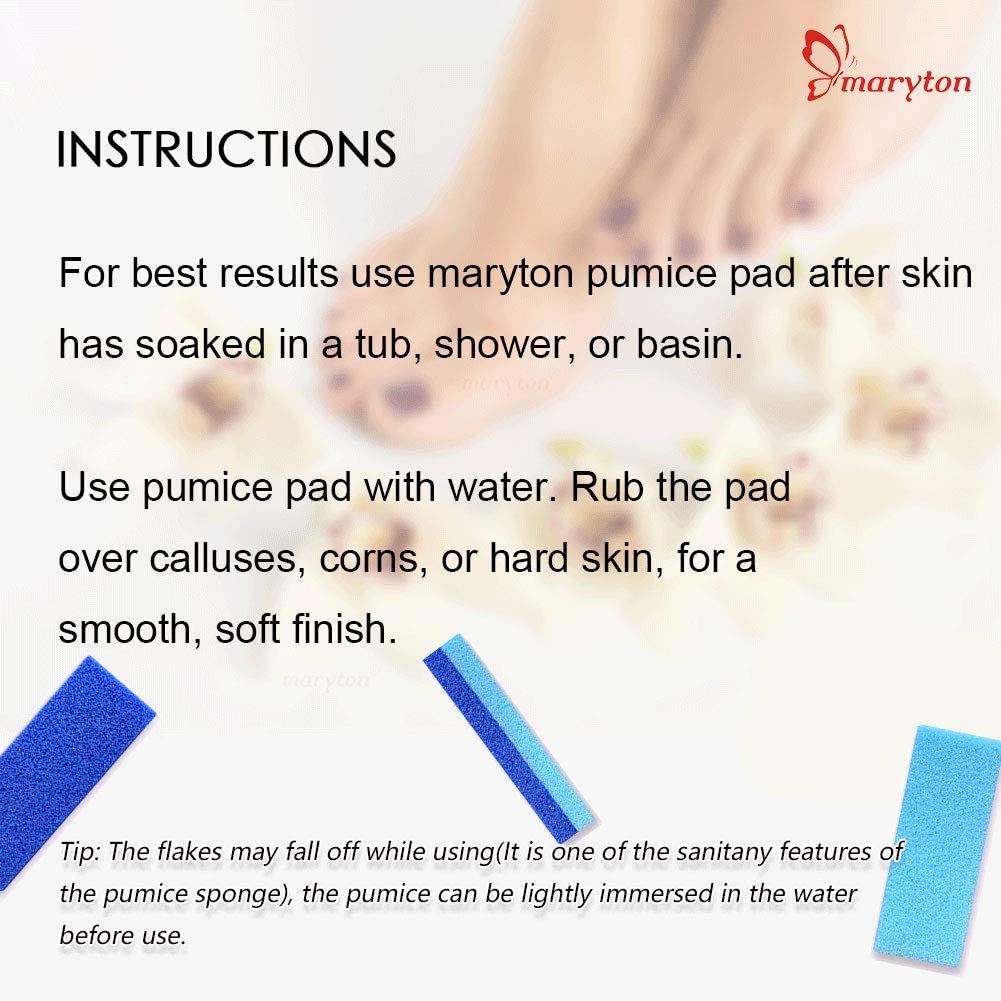Maryton Foot Pumice Stone for Feet Hard Skin Callus Remover and Scrubber (Pack of 4) (Blue)