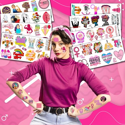96PCS Feminist Temporary Tattoos - Women Power Party Favors