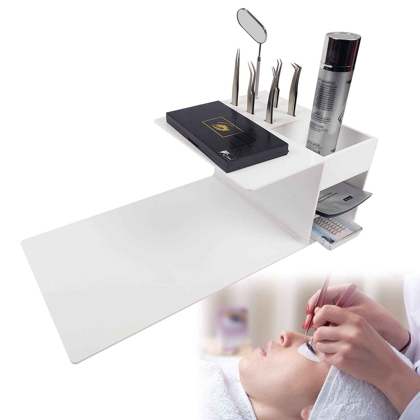 Lash Shelf Organizer, Eyelash Extension Pillow Shelf Stand, Must Have for Lash Techs Tray Makes Making Way More Efficient, Faster and Easier.