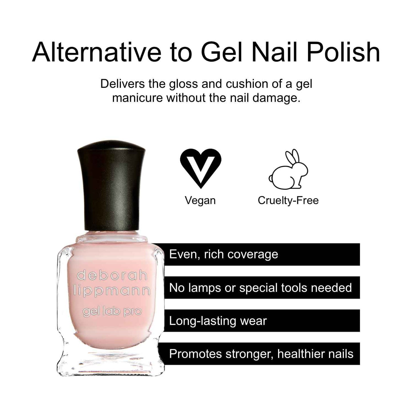 Deborah Lippmann Gel Lab Pro Nail Polish Treatment Enriched for Nail Health, Wear, and Shine No Animal Testing, 21 Free, Vegan Pink Colors