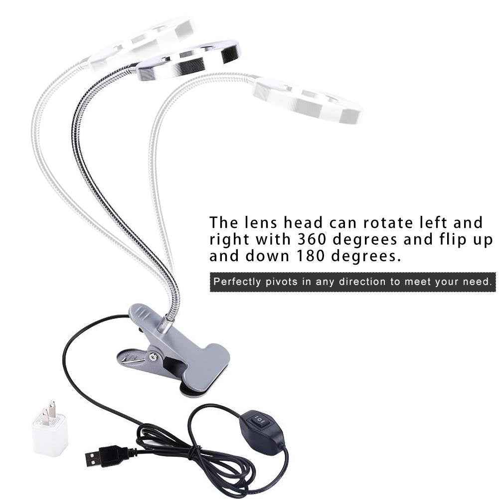 Makeup LED Lights, USB Cosmetic Lamp Eyebrow Lips Beauty Salon Desktop Led Lights with Clip