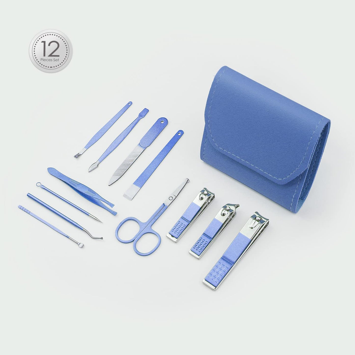 Manicure Set Nail Clipper Set Pedicure Kit Manicure Kit Professional Nail Kit 12 in 1 For Toenail Fingernail - Blue