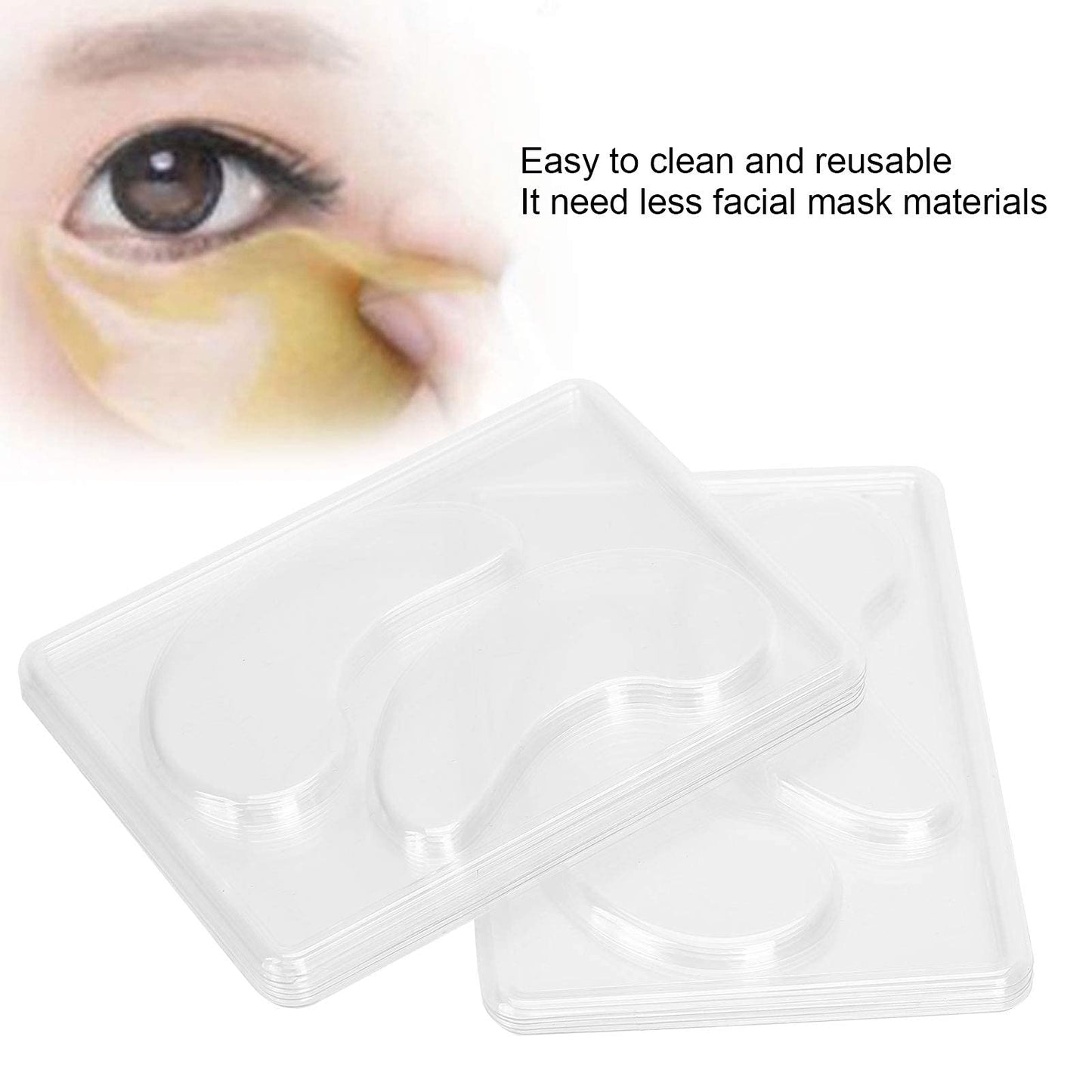 Eye Mask Molds 25pcs Transparent DIY Under Eye Patches Molds Reusable Tray Plate for Facial Mask Machine