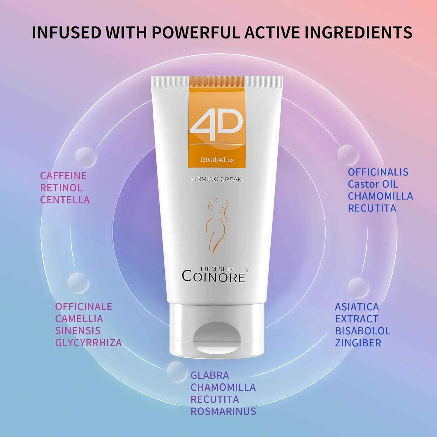 B Flat Belly Firming Cream - Fast Absorbing Moisturizer Firming, Tightening Cream for Belly, Thigh & Buttocks for Women & Men, 4.0 Fl Oz