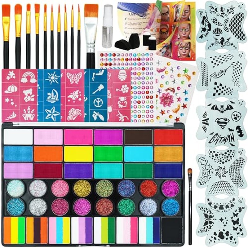 42 Color Face Paint Kit - Water Activated Face & Body Paint