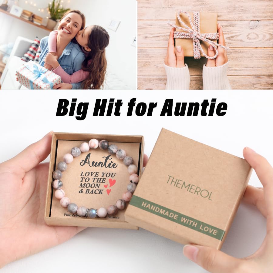 THEMEROL Aunt Gifts from Niece Auntie Gifts Aunt Gifts from Nephew Best Aunt Ever Gifts Bracelet Birthday Mothers Day Gift Just Because Gifts for Her Galentines Valentines Day Christmas Easter