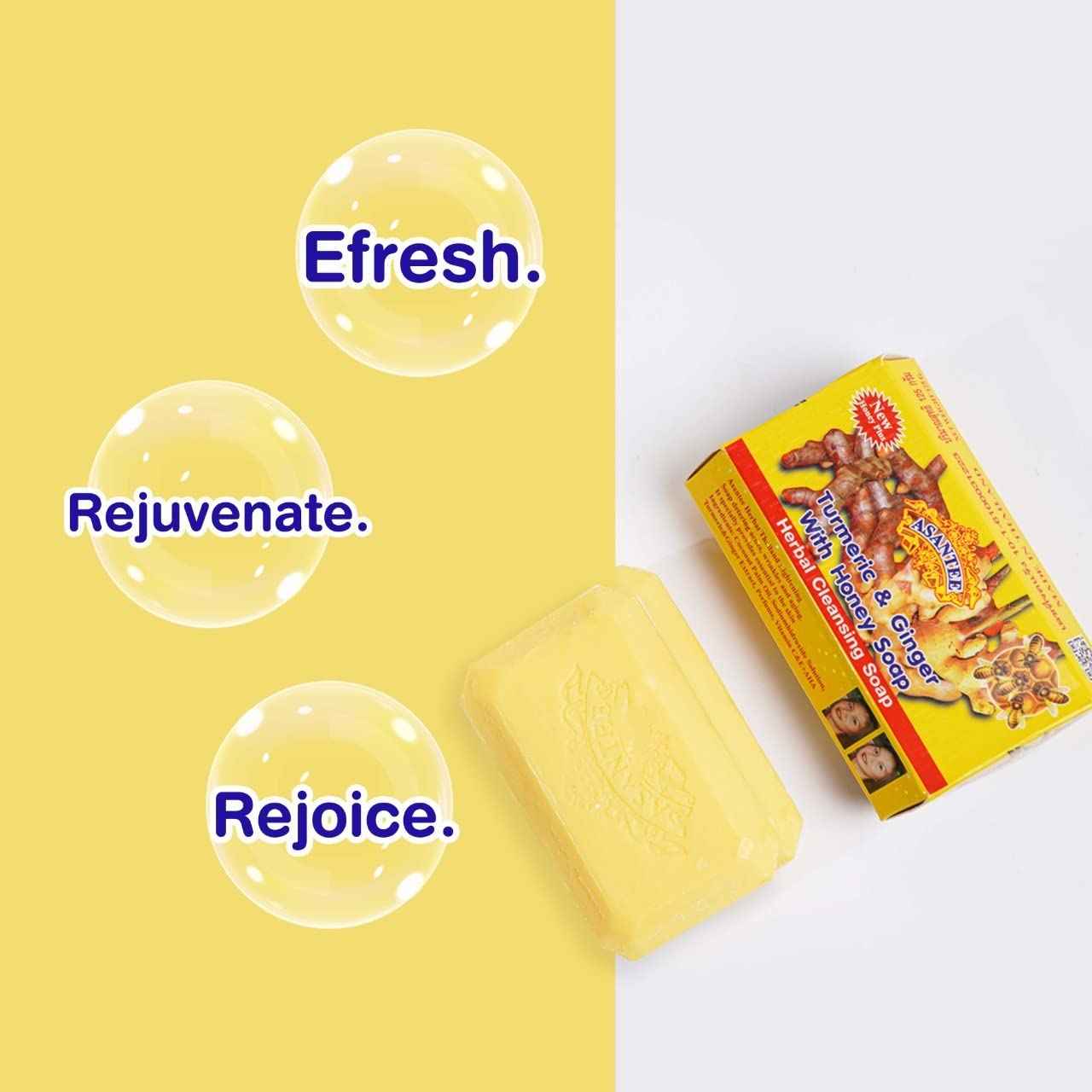 ASANTEE Turmeric & Ginger With Honey Cleansing Soap (Pack of 3)