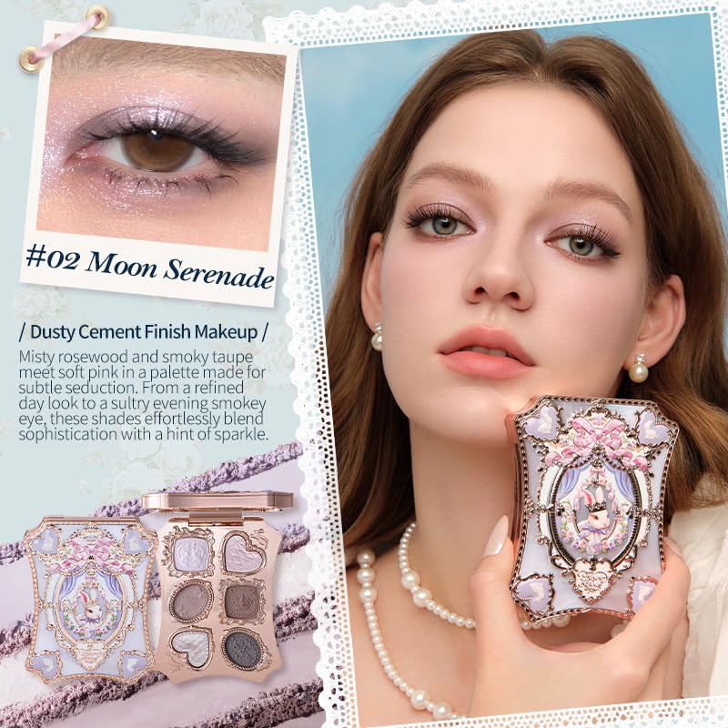 Flower Knows Bunny Garden 6-Color Eye Shadow Palette, Moon Serenade Variation, 0.23oz