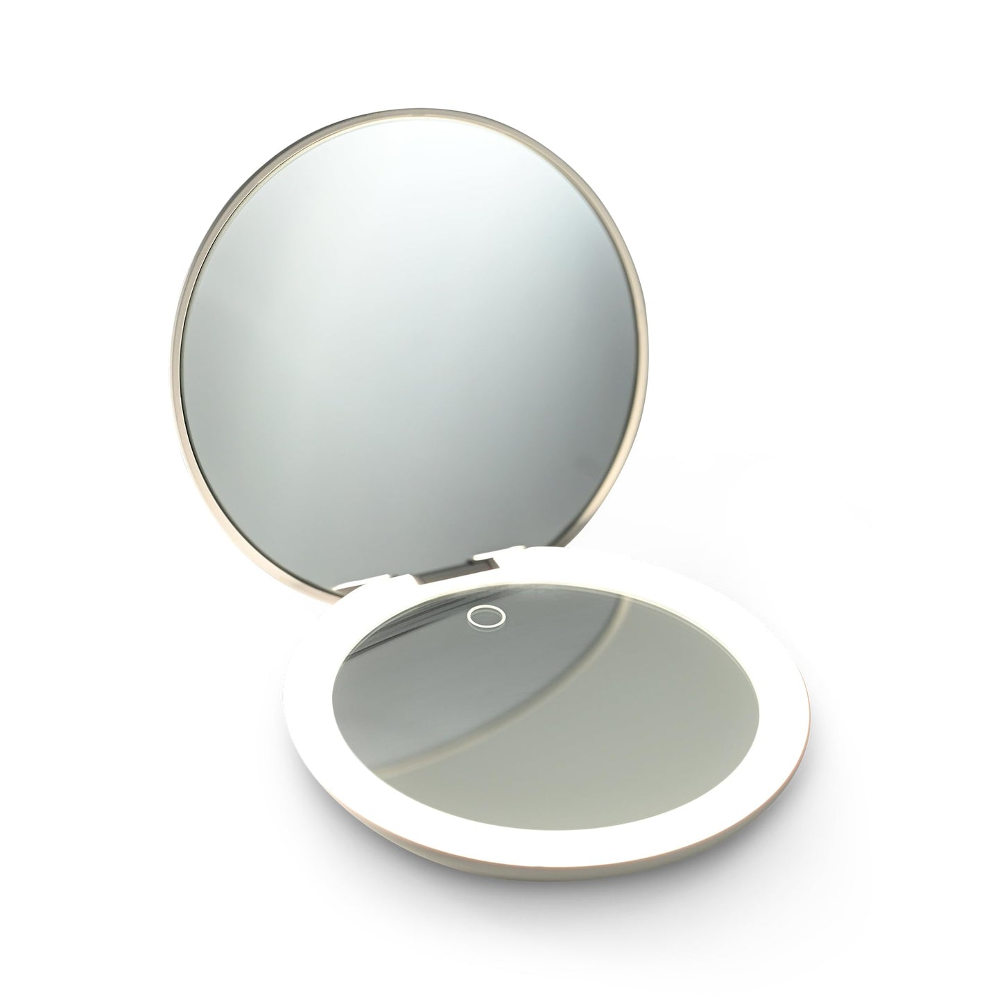 Ilios Lighting LED Compact Mirror with Light and 1x and 10x Magnifying Mirror in 5-inch mini Size Ideal for Trave